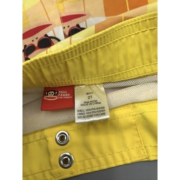 Paul Frank Boys Toddler size 2T swim Shorts monkey sunglasses yellow toddler‎ - Picture 4 of 5